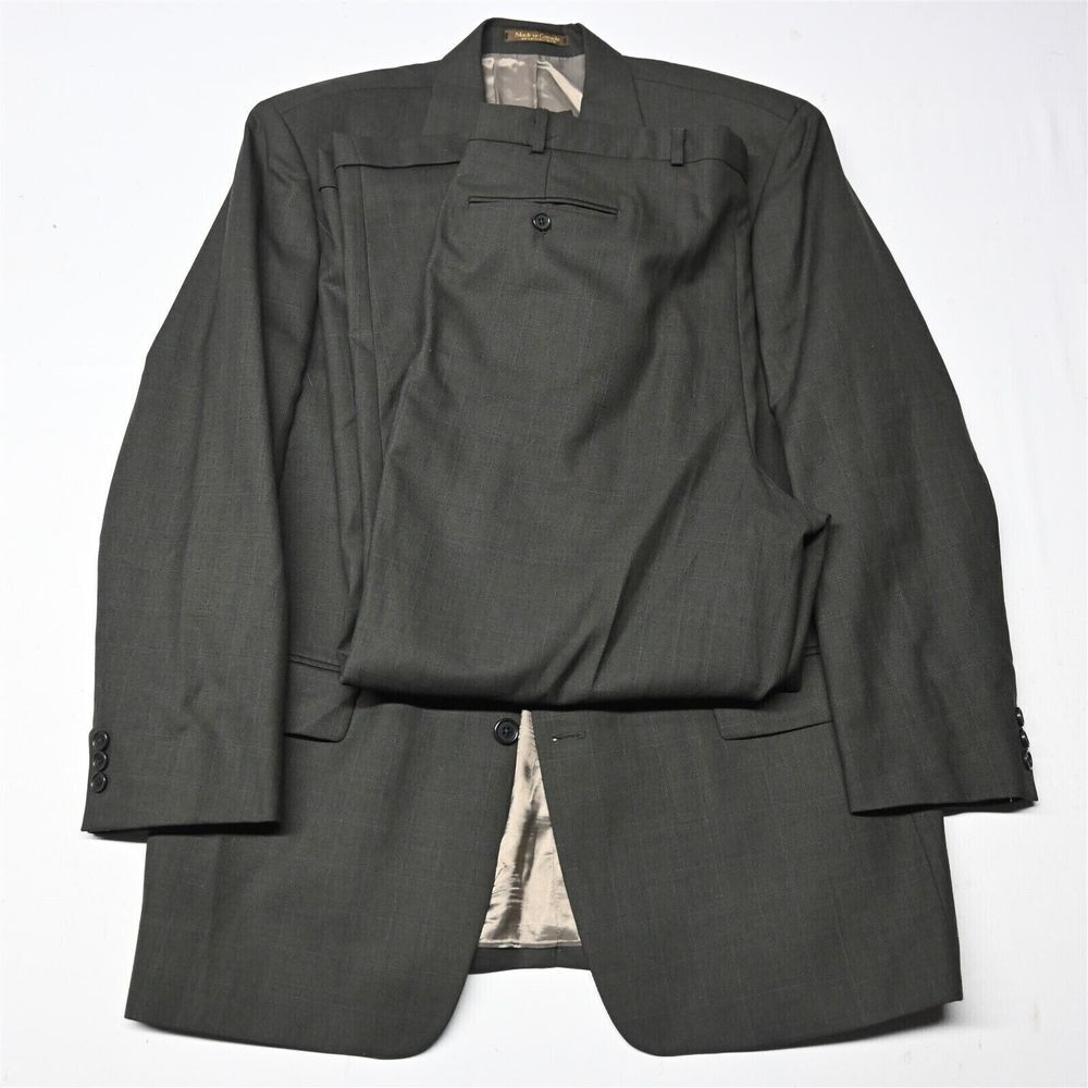Jean-Paul Germain‎ 46 Tall 40x30 Brown Glenn Check Wool Mens Jacket Pants Suit